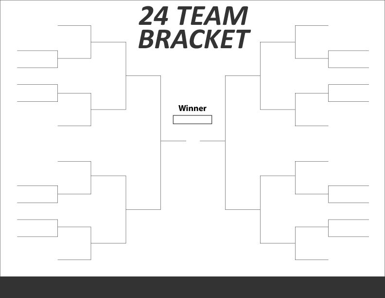 24 Team Single Elimination Tournament Bracket.